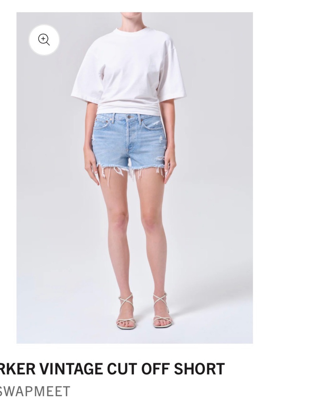 AGOLDE Light Blue Distressed Cut-Off Denim Shorts